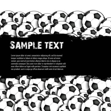 Grunge afiş futbol topları arka plan üzerinde