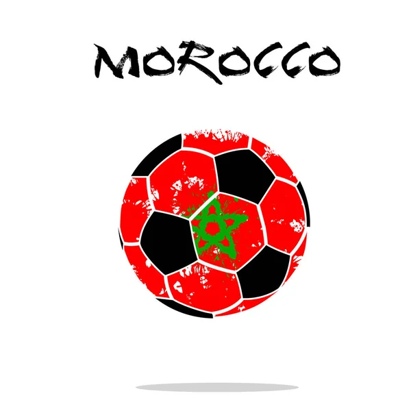 抽象的なサッカー ボールとしてモロッコの旗 — ストックベクタ