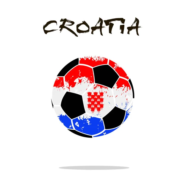 Bandiera della Croazia come un pallone da calcio astratto — Vettoriale Stock