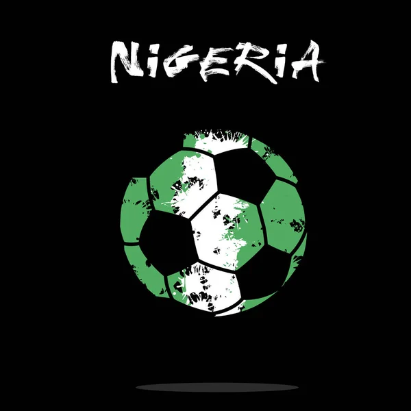 尼日利亚国旗作为一个抽象的足球球 — 图库矢量图片
