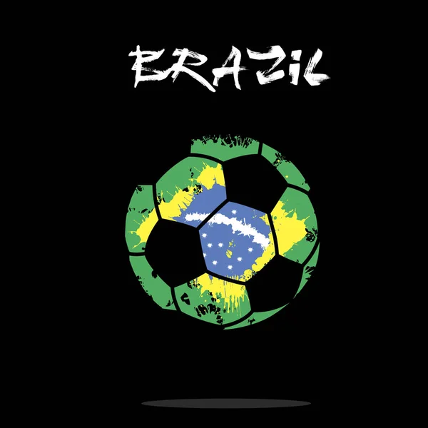 Drapeau du Brésil comme un ballon de football abstrait — Image vectorielle