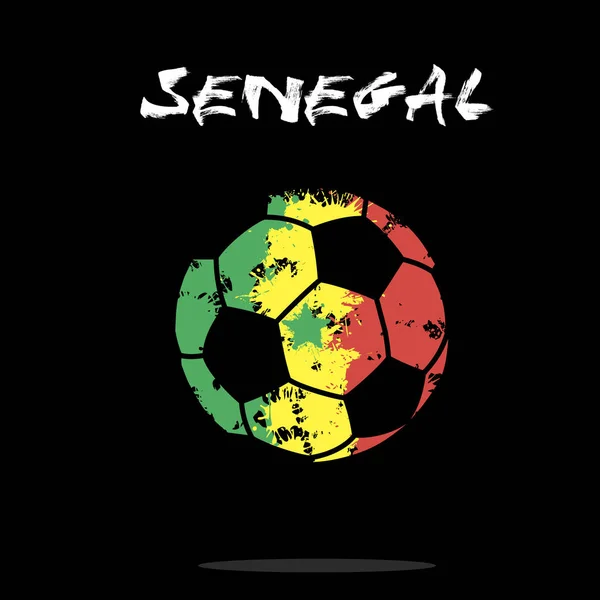Drapeau du Sénégal comme un ballon de football abstrait — Image vectorielle