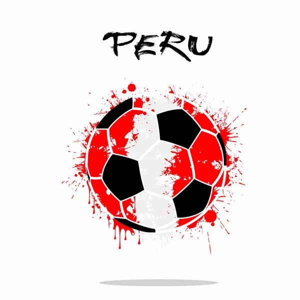 Bandera de Perú como pelota de fútbol abstracta — Vector de stock