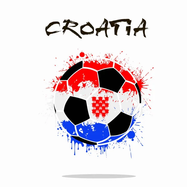 克罗地亚的旗子作为一个抽象橄榄球球 — 图库矢量图片