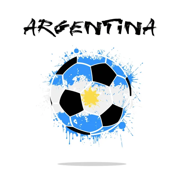 Vlajka Argentiny jako abstraktní fotbalový míč — Stockový vektor