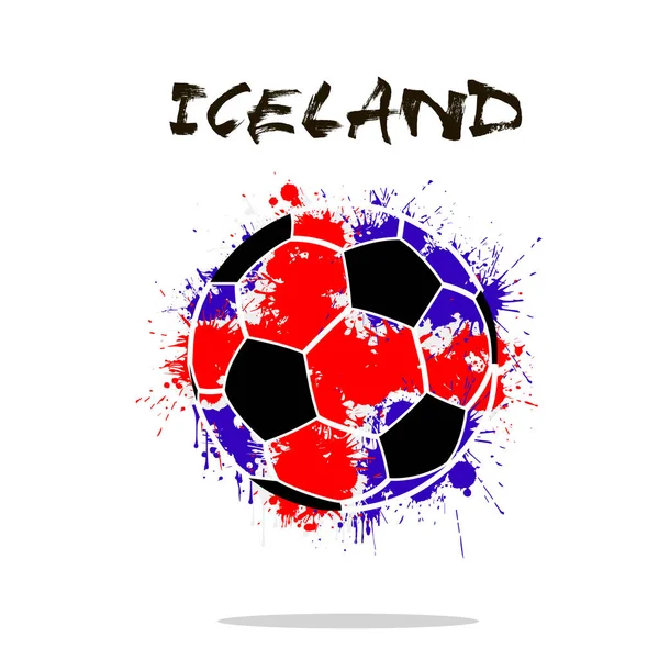 Bir soyut futbol topu olarak İzlanda bayrağı — Stok Vektör