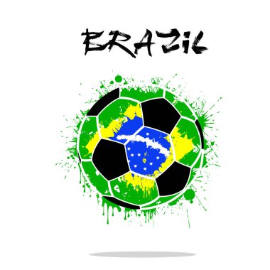 Bir soyut futbol topu olarak Brezilya bayrağı
