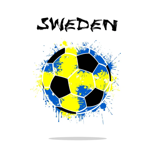 瑞典国旗作为一个抽象的足球球 — 图库矢量图片