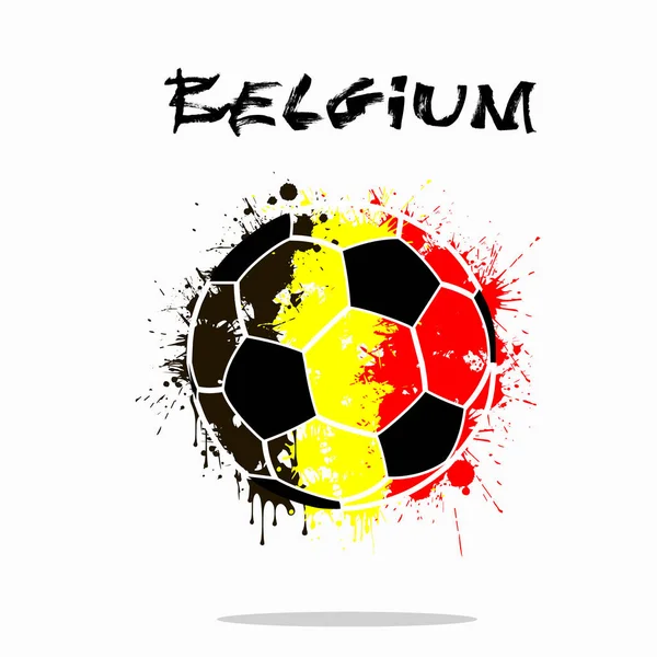 Bendera Belgia sebagai bola sepak abstrak - Stok Vektor
