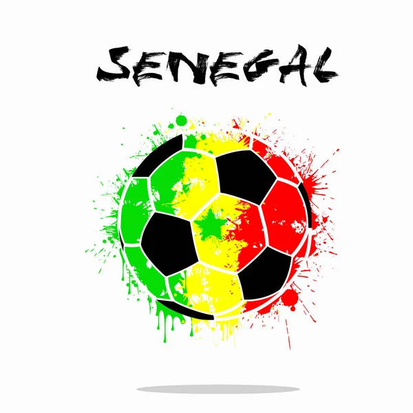 塞内加尔国旗作为一个抽象的足球球 — 图库矢量图片