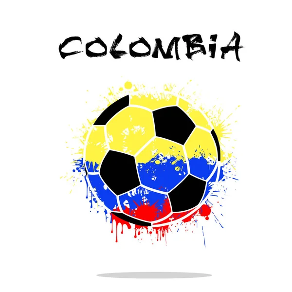 추상 축구공으로 콜롬비아의 국기 — 스톡 벡터