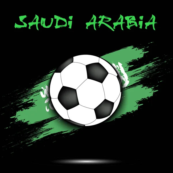 Bola de futebol e bandeira da Arábia Saudita —  Vetores de Stock