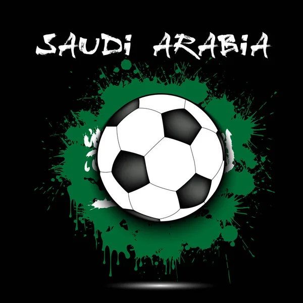 Pallone da calcio e bandiera dell'Arabia Saudita — Vettoriale Stock