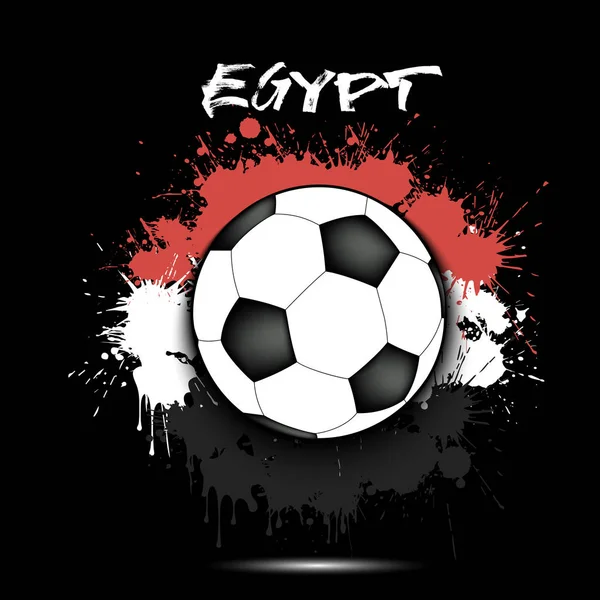 Soccer ball and Egypt flag — Stock Vector