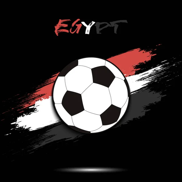 Balón de fútbol y bandera de Egipto — Vector de stock