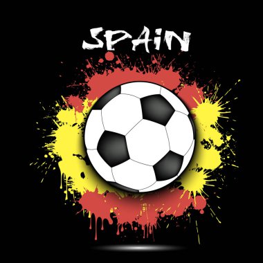 Futbol topu ve İspanya bayrağı