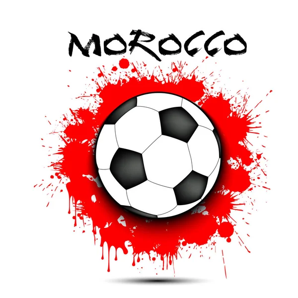 Bola de futebol e bandeira de Marrocos —  Vetores de Stock