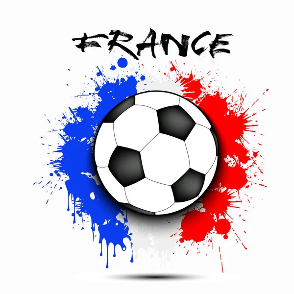 Balón de fútbol y bandera de Francia — Vector de stock