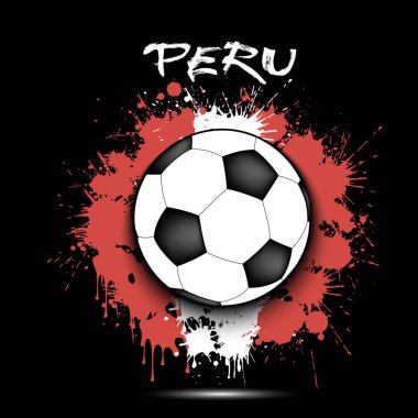 Futbol topu ve Peru bayrağı