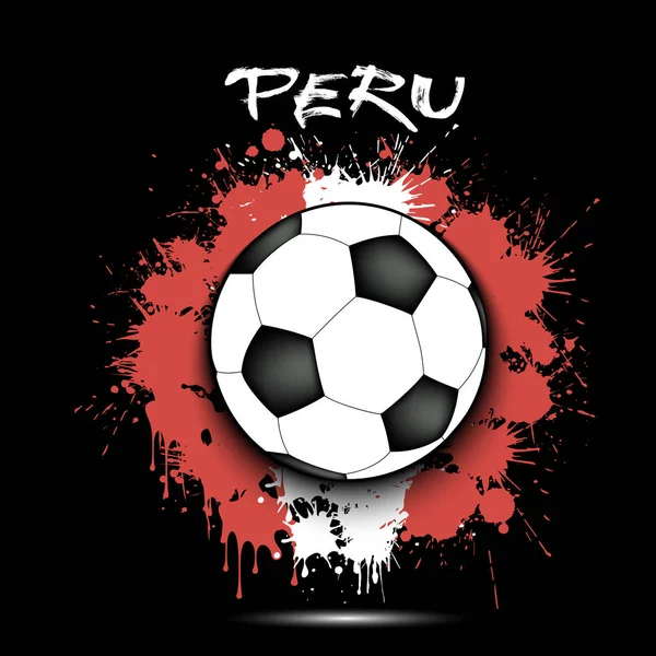 Futbol topu ve Peru bayrağı — Stok Vektör