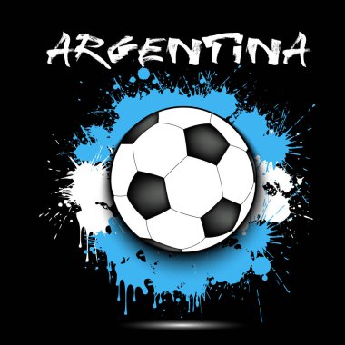 Futbol topu ve Arjantin bayrağı
