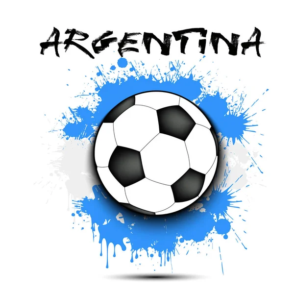 Bola de futebol e bandeira da Argentina — Vetor de Stock