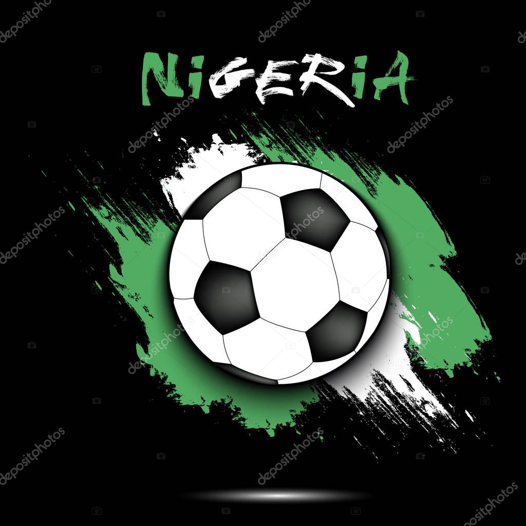 Soccer ball and Nigeria flag