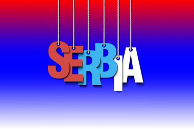 Word Sırbistan asılı halatlar üzerinde