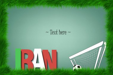 Çerçeve. Iran ve kapıdaki bir futbol topu