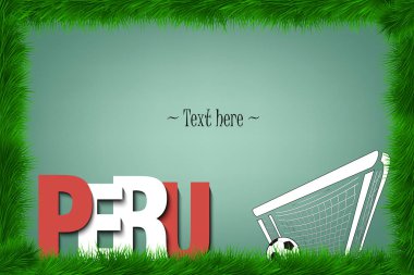 Çerçeve. Peru ve kapıdaki bir futbol topu
