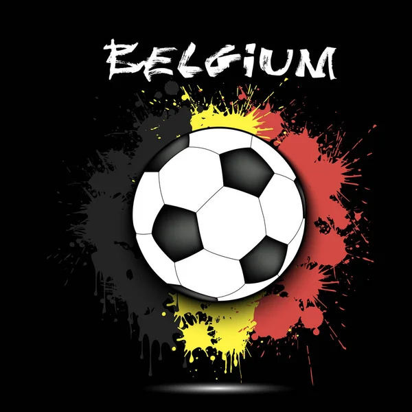Futbol topu ve Belçika bayrağı — Stok Vektör