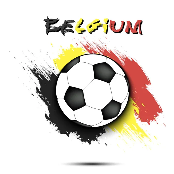Bola sepak bola dan bendera Belgia - Stok Vektor