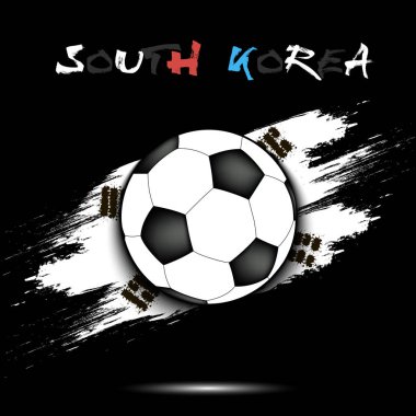 Futbol topu ve Güney Kore bayrağı