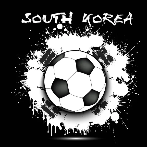 Футбольний м'яч і Прапор Південної Кореї — стоковий вектор