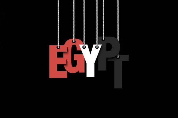 Le mot Egypte accroché aux cordes — Image vectorielle