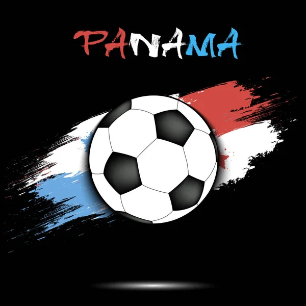 サッカー ボールとパナマの国旗 — ストックベクタ