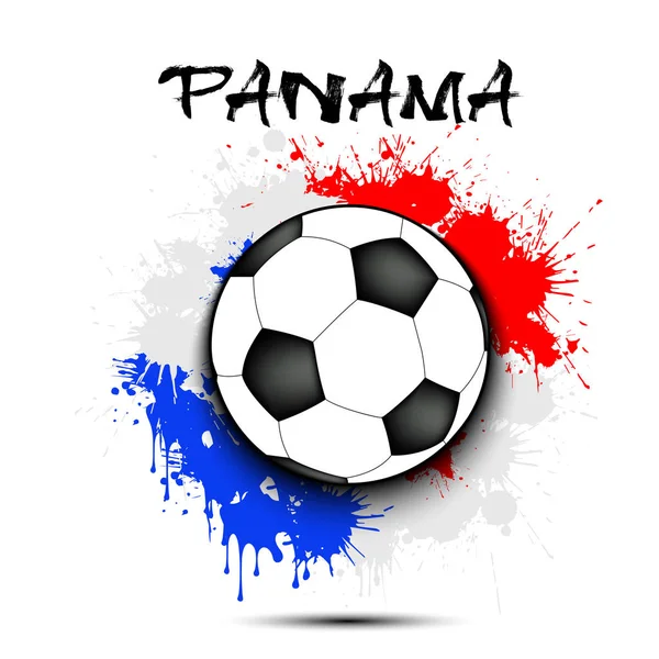 サッカー ボールとパナマの国旗 — ストックベクタ