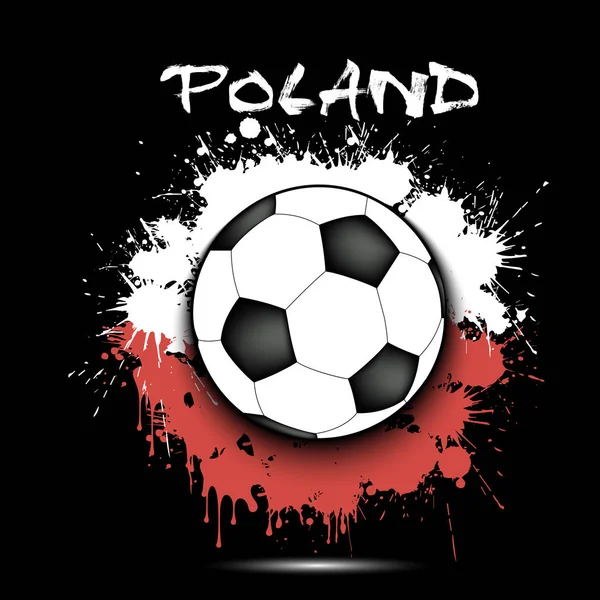 Balón de fútbol y bandera de Polonia — Archivo Imágenes Vectoriales