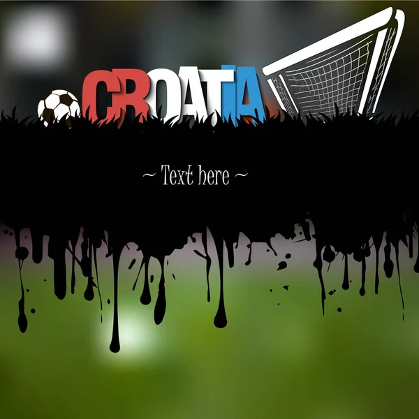 Kroatië met een voetbal en de poort — Stockvector