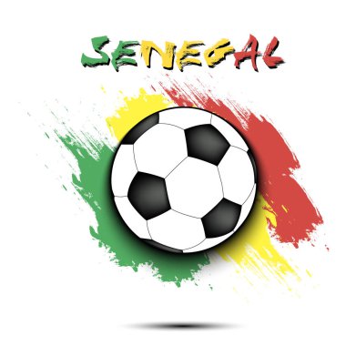Futbol topu ve Senegal bayrağı