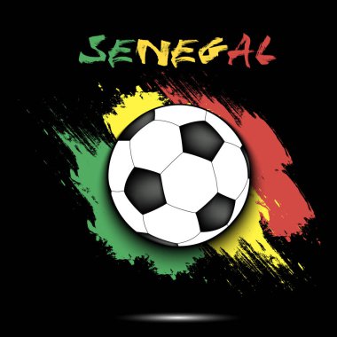 Futbol topu ve Senegal bayrağı
