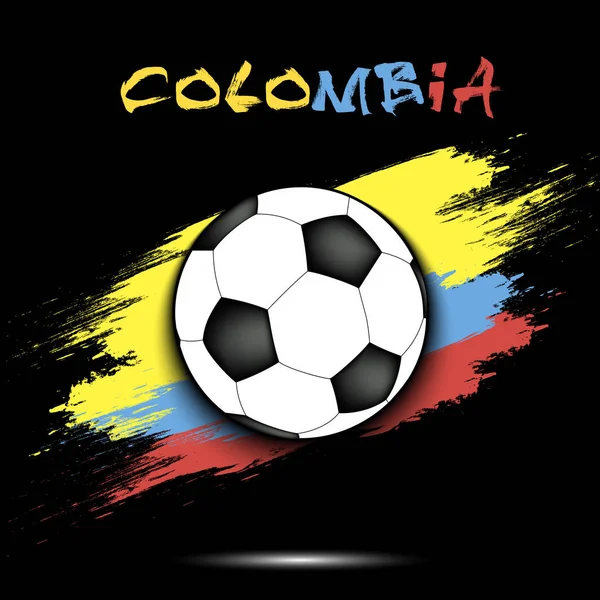 サッカー ボールとコロンビアの国旗 — ストックベクタ