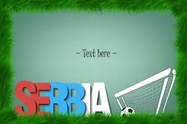Çerçeve. Sırbistan ve kapıdaki bir futbol topu