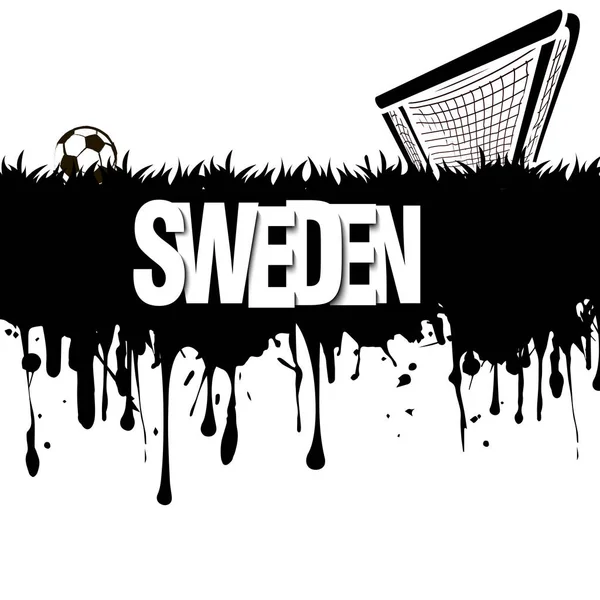瑞典与足球和门 — 图库矢量图片