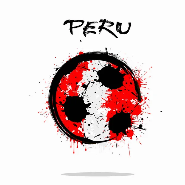 Vlajka Peru jako abstraktní fotbalový míč — Stockový vektor