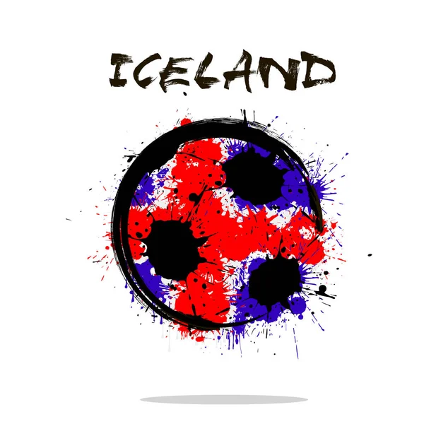Флаг Исландии как абстрактный футбольный мяч — стоковый вектор