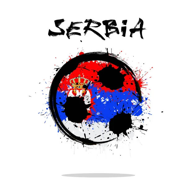 抽象的なサッカー ボールとしてセルビアの旗 — ストックベクタ