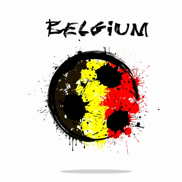 Drapeau de la Belgique comme ballon de football abstrait — Image vectorielle