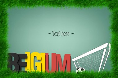 Çerçeve. Belçika ve kapıdaki bir futbol topu