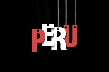 Word Peru asılı halatlar üzerinde